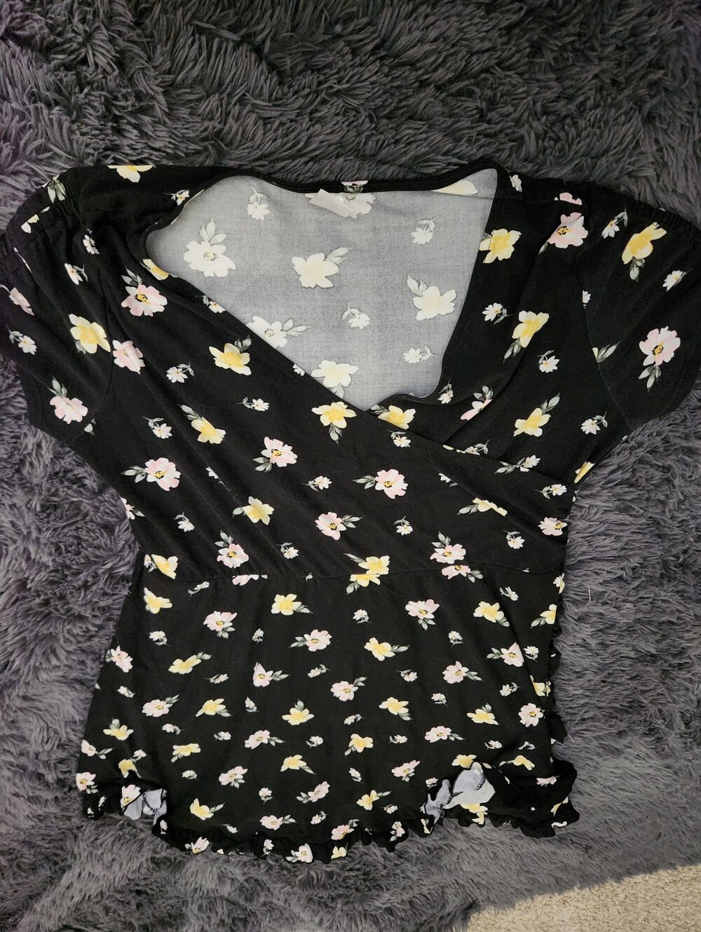 Mock Wrap Flower Dress